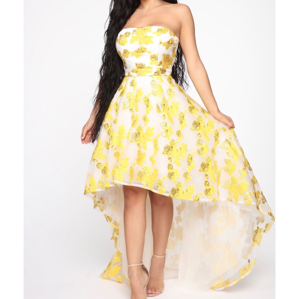 Yellow and gold formal dress